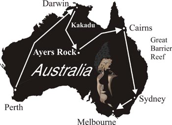Reiseroute Australien Reise